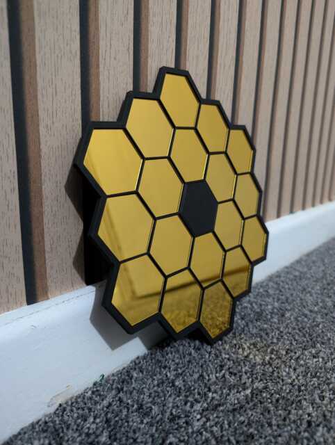 James Webb Space Telescope Gold Mirror Wall Art - Jwst Decoration Various Sizes - image 1