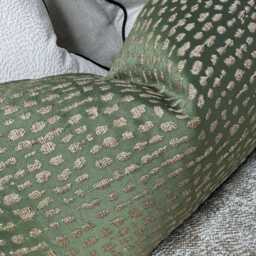 Luxurious Olive Green & Gold Shimmer Throw Pillow Cover - Ashley Wilde Estrada Fabric Global Shipping - thumbnail 4