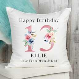 Personalised 13Th Birthday Cushion Pillow - Custom Message Gifts & Unique Present Ideas For Daughter, Sister, Niece Or Friend - thumbnail 1