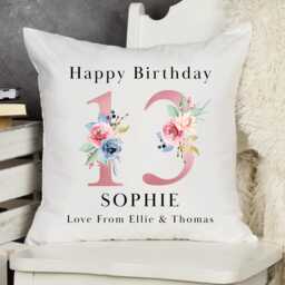 Personalised 13Th Birthday Cushion Pillow - Custom Message Gifts & Unique Present Ideas For Daughter, Sister, Niece Or Friend - thumbnail 3