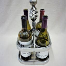 Four Bottle Metal Wine Carrier - thumbnail 4