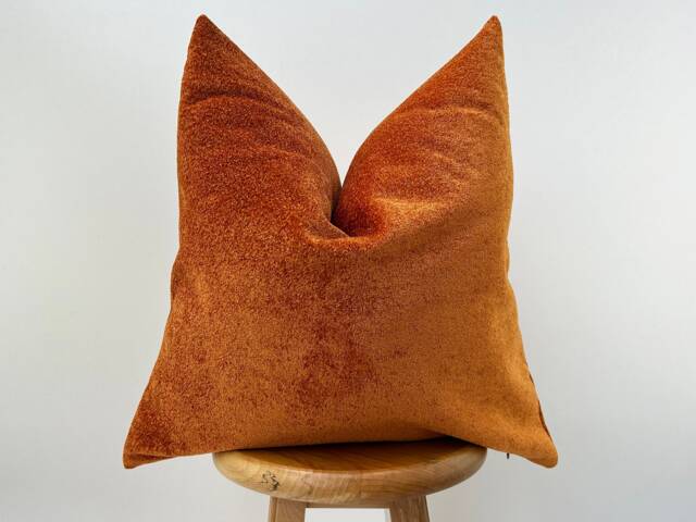 Woven Orange Pillow Cover Textured Euro Sham, Sofa Cushion - All Duties Paid Usa - image 1
