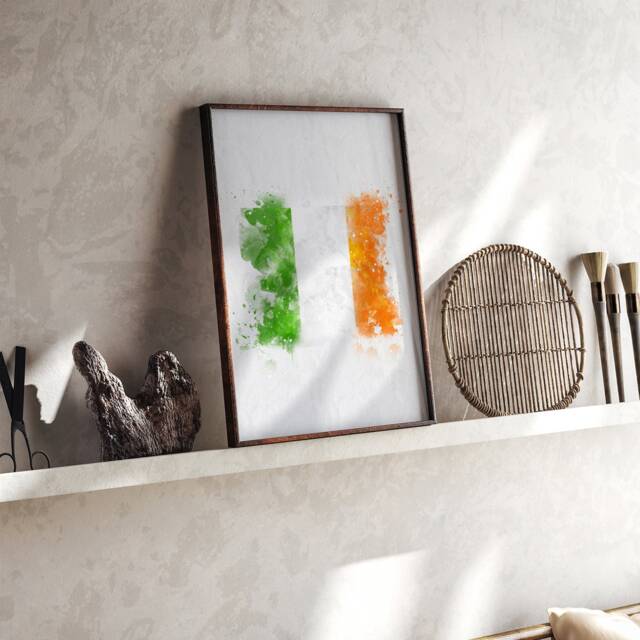 Ireland Watercolor Flag Wall Art Print - Travel Poster