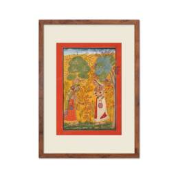 Framed Indian Art Vintage Print Poster Antique Vasanti Ragini Mehndi Henna Spring Hindu Ragamala Punjab India Painting Beautiful Garden Rani - thumbnail 3