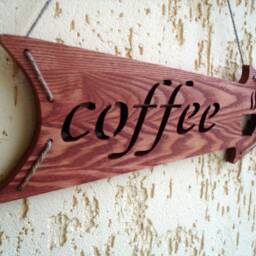 Wood Coffee Arrow Sign, Wooden Sign, House Home Decor, Handcrafted Wall Art - thumbnail 3