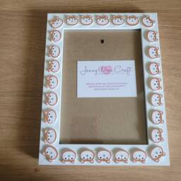 Brown Hamster Face Wooden Button Photo Frame 5 X 7 Inches - thumbnail 3