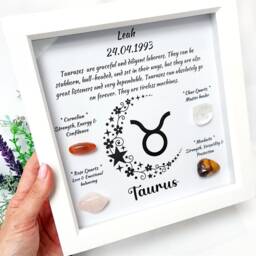 Personalised Handcrafted Taurus Zodiac Picture Frame, Personalized Astrology Decor, Mindfulness Gift For Spiritual Souls, UK Seller - thumbnail 3