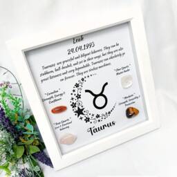 Personalised Handcrafted Taurus Zodiac Picture Frame, Personalized Astrology Decor, Mindfulness Gift For Spiritual Souls, UK Seller - thumbnail 2