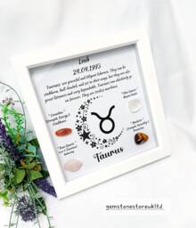 Personalised Handcrafted Taurus Zodiac Picture Frame, Personalized Astrology Decor, Mindfulness Gift For Spiritual Souls, UK Seller - thumbnail 1