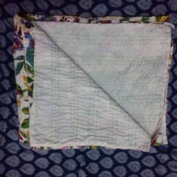 Gift Special Indian Handmade Bird Print Kantha Quilt Gudri Blanket Bedspread Size Queen - thumbnail 3