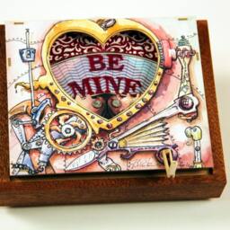 steampunk Valentine - Kinetic Sculpture Greeting Card For Lovers, Weddings, Anniversary, Engagement - thumbnail 2