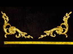 Large Pair Gilt Or White French Style Decorative Corner Wall Furniture Moulding Pediment Plastic Decoration - thumbnail 1
