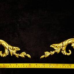 Large Pair Gilt Or White French Style Decorative Corner Wall Furniture Moulding Pediment Plastic Decoration - thumbnail 2