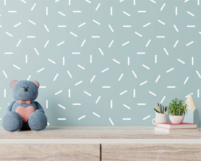 125 Line Wall Stickers, Minimalist Scandinavian Nursery Decor, Peel Stick Decals - image 1