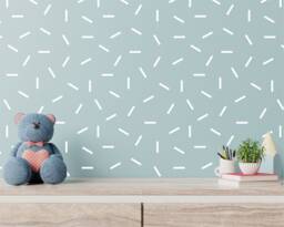 125 Line Wall Stickers, Minimalist Scandinavian Nursery Decor, Peel Stick Decals - thumbnail 1