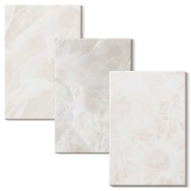 Canvas Wall Art Set Of 3 - Elegant Marble Texture Stone Background, Beige Canvas, Natural Textures Hanging Piece - image 1
