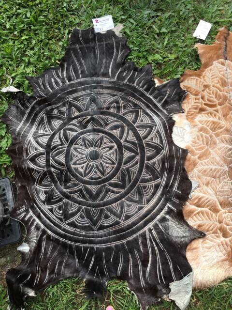 Mandala Design Handcarved Goatskin - image 1