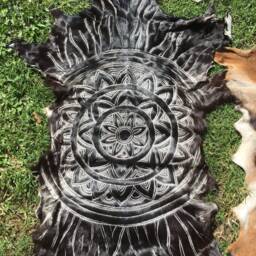 Mandala Design Handcarved Goatskin - thumbnail 4