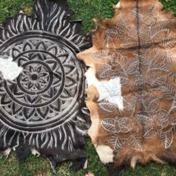 Mandala Design Handcarved Goatskin - thumbnail 3