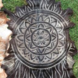 Mandala Design Handcarved Goatskin - thumbnail 2