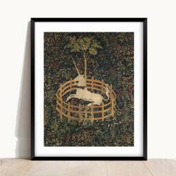 Unicorn Tapestry Art Print Medieval Fine Paper - thumbnail 2
