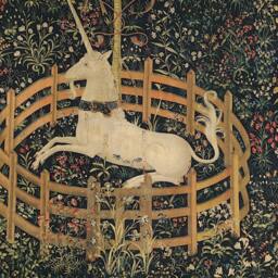 Unicorn Tapestry Art Print Medieval Fine Paper - thumbnail 3