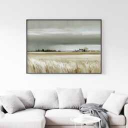 Neutral Field Poster, Farmhouse Landscape Print, Country Wall Art, Paper - thumbnail 4