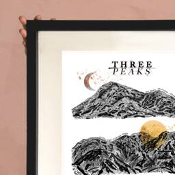 Three Peaks Mountain Art Print/Greeting Card UK England Scotland Wales - thumbnail 2