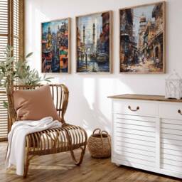 Set Of 3 Lahore Travel Posters, Pakistan Prints, Art, Islamic Wall Muslim Gift, Pakistani Decor - thumbnail 3