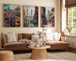 Set Of 3 Lahore Travel Posters, Pakistan Prints, Art, Islamic Wall Muslim Gift, Pakistani Decor - thumbnail 1