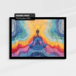 Chakra Body Spiritual Energy Abstract Oil Painting Framed Poster Print & Canvas Wall Decor Art Bedroom Home Interior Floral Gift - thumbnail 2