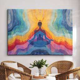 Chakra Body Spiritual Energy Abstract Oil Painting Framed Poster Print & Canvas Wall Decor Art Bedroom Home Interior Floral Gift - thumbnail 1