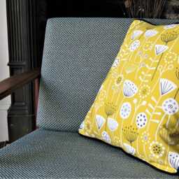 Floral Scandi Cushion Cover Burnt Orange Cotton Throw Pillow - thumbnail 4