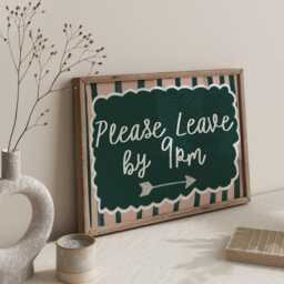 Please Leave By 9Pm Print, 9 Please, Homebody Prints, Quotes, Sleep in Print - thumbnail 3