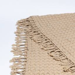 Beige Big Waffle High Quality Turkish Cotton Throw Blanket, Couch Cozy Sofa Cover, Bed Spread, Porch Blanket - thumbnail 3