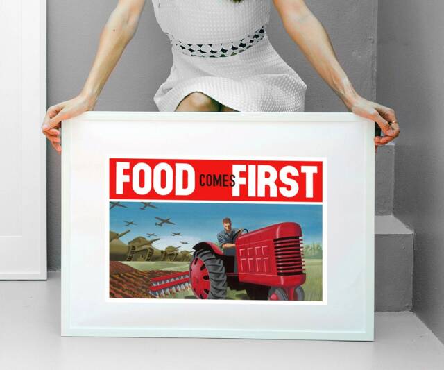 Reprint Of A Ww2 Propaganda Poster - Food Comes First - image 1