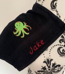 Octopus Towel - Personalised Face Cloth/Hand Bath = Embroidered - thumbnail 1