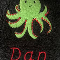 Octopus Towel - Personalised Face Cloth/Hand Bath = Embroidered - thumbnail 2