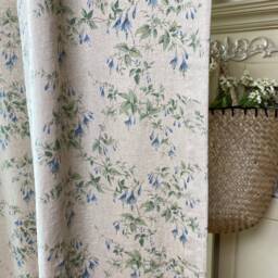 Floral Linen Curtain Panel French Country Botanical Drapes - Set Of 2 - thumbnail 3