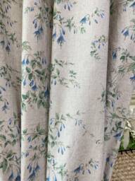Floral Linen Curtain Panel French Country Botanical Drapes - Set Of 2 - thumbnail 1