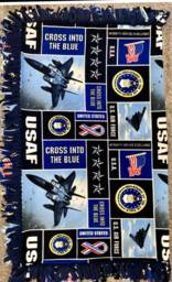 Air Force Fleece Blanket, Military Airman Throw, Usaf Bedding - thumbnail 1