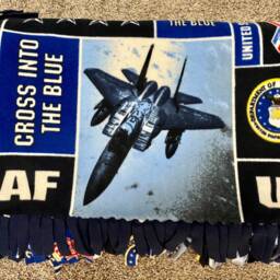 Air Force Fleece Blanket, Military Airman Throw, Usaf Bedding - thumbnail 3