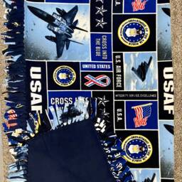 Air Force Fleece Blanket, Military Airman Throw, Usaf Bedding - thumbnail 2