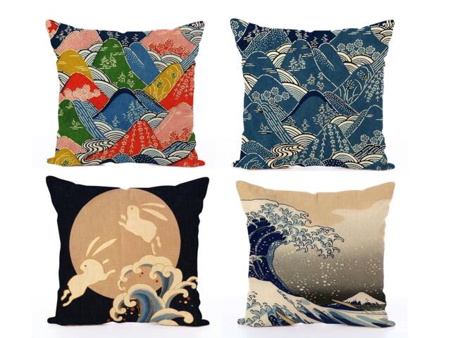 Decorative Pillows, Chinoiserie Cushion Covers, 18x18 Pillow Japanese Gifts, Decor - image 1