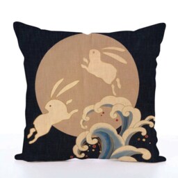 Decorative Pillows, Chinoiserie Cushion Covers, 18x18 Pillow Japanese Gifts, Decor - thumbnail 2