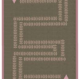 Handmade Cotton Kilim Rug Pink & Gray Boho Area Rug - thumbnail 3