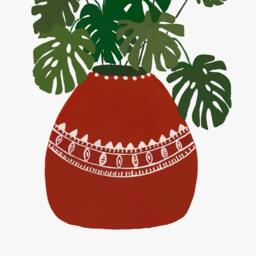 Mid Century Modern Art Print, Boho Wall Decor, Monstera Deliciosa Plant Poster, House Art, Minimalist Botanical - thumbnail 3