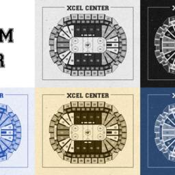 Vintage Xcel Center Diagram Art Print Minnesota Wilds Stadium Line Drawing - thumbnail 3