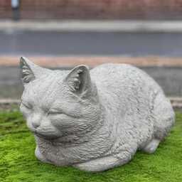 Sleeping Cat Sculpture Stone Kitten Figurine Cement Kitty Decoration Outdoor Home Pet Statue Memorial Ornament Cat Lover Gift Yard Art - thumbnail 3