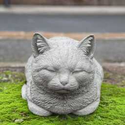 Sleeping Cat Sculpture Stone Kitten Figurine Cement Kitty Decoration Outdoor Home Pet Statue Memorial Ornament Cat Lover Gift Yard Art - thumbnail 4